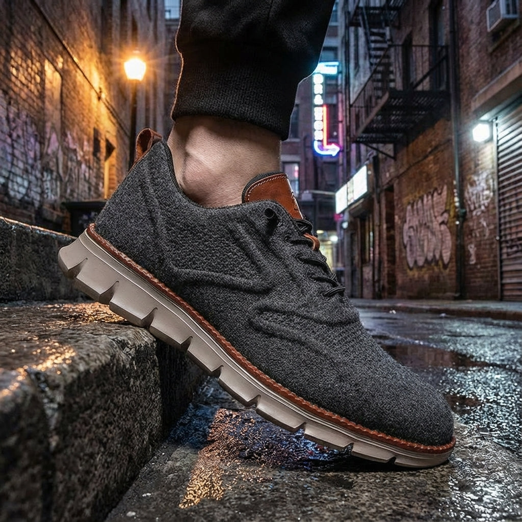 Zapatos Oxford de Cuero Sintético con Suela de Goma y Cierre de Cordones para Hombre