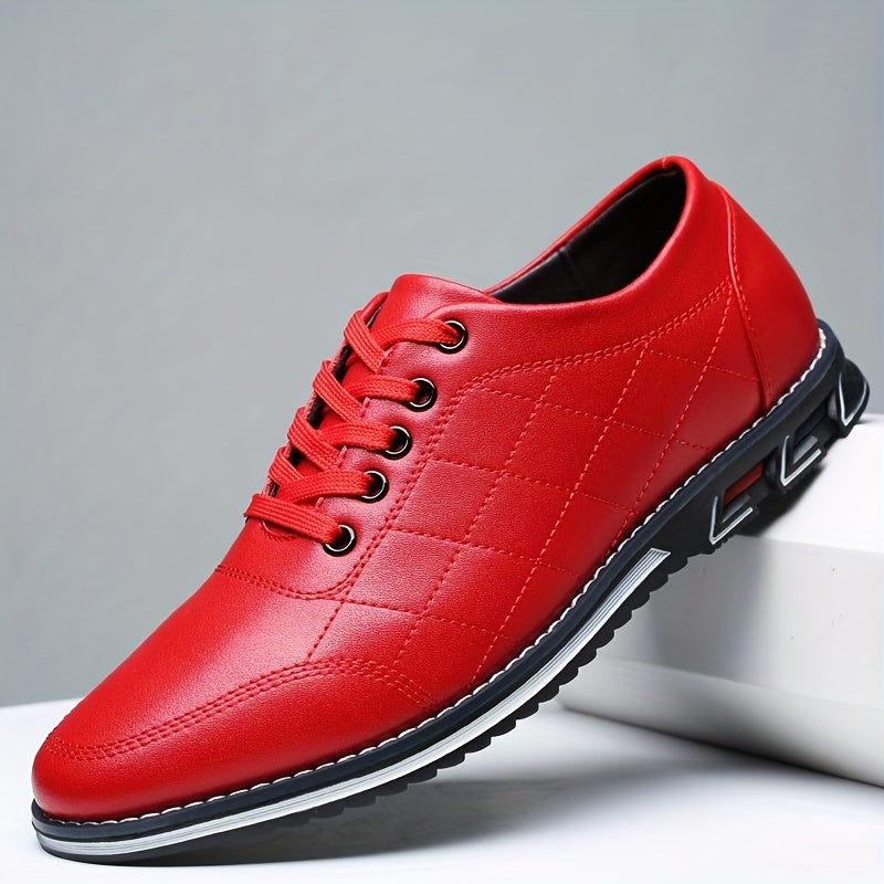 Zapatos de Vestir para Hombre de Piel Artificial con Cordones y Suela de Goma