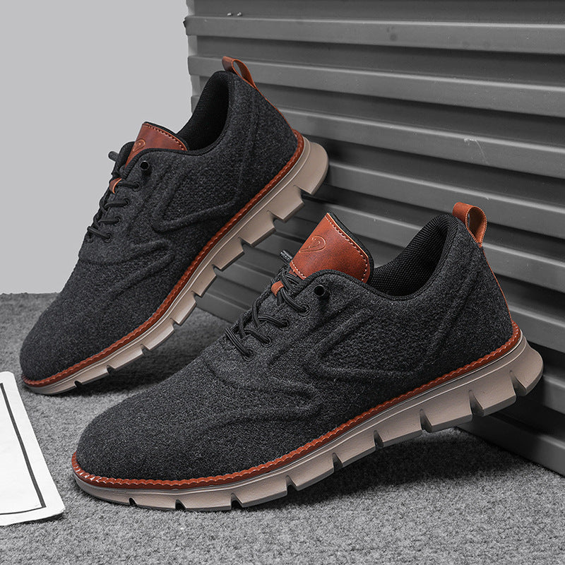 Zapatos Oxford de Cuero Sintético con Suela de Goma y Cierre de Cordones para Hombre